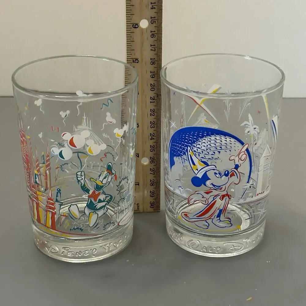 Vintage Walt Disney World 25th Anniversary Remember The Magic Set of 2 Glasses